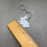 Blue Bunny Beaded Keychain With Detachable Charm