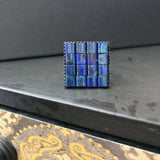 Dark Blue Square Adjustable Bronze Color Ring