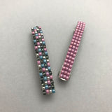 Lilac And Mixed Purple French Barrettes, 70mm, Set Of Two