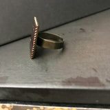 Rose/Gold Rainbow Luster Square Adjustable Brass Ring