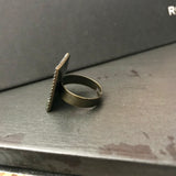Metallic Emerald Rainbow Tila Square Adjustable Ring