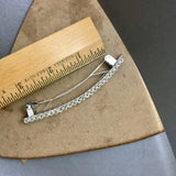 Crystal Silver Color Large French Barrette, 90mm