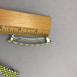 French Barrette Trio, Green, Yellow, Purple, Blue, 70mm Barrettes, Set Of Three Medium Size