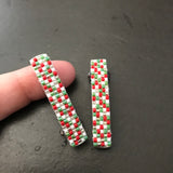 Christmas Mini French Barrettes, 40mm, Silver Color Accent