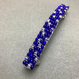 Silver Lined Cobalt Blue Color French Barrette, Large