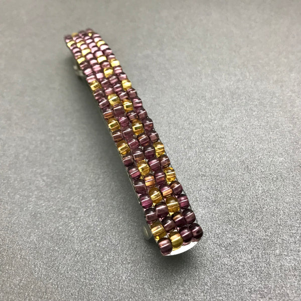 Large French Barrette, Purple And Amber, 80mm Or 90mm