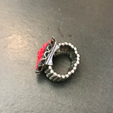 Black And Red Rose Stretch Ring