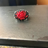 Black And Red Rose Stretch Ring