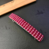French Barrette, 80mm, Ruby Red Sheen