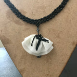 Ballerina Skeleton Beaded Black Necklace, 18 Inch
