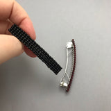 Black And Red French Barrettes, 70mm, Set Of Two