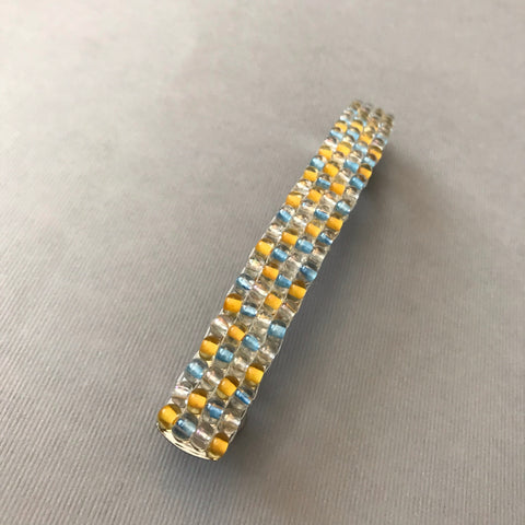 Yellow, Blue, And Clear Large French Barrette, 80mm or 90mm