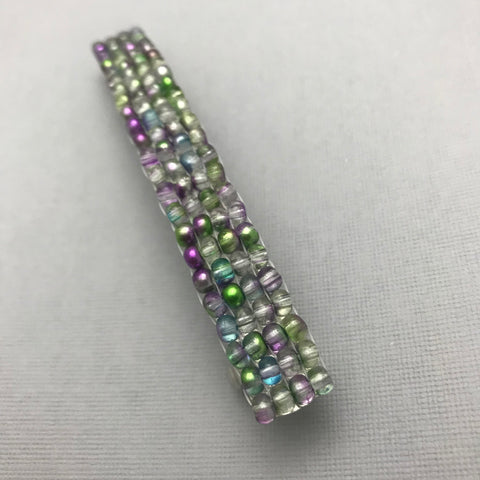 Large French Barrette In Green Purple Splash