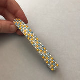 Yellow, Blue, And Clear Large French Barrette, 90mm