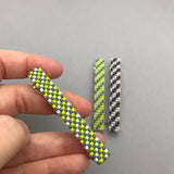 French Barrette Trio, Green, Yellow, Purple, Blue, 70mm Barrettes, Set Of Three Medium Size