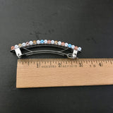 Multi Color French Barrette, Peach, Blue, White, Beige, 80mm