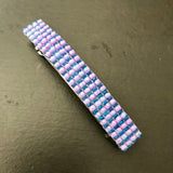 Pink Lined Purple French Barrette For Long Hair, 80mm
