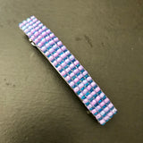 Pink Lined Purple French Barrette For Long Hair