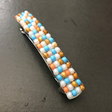Multi Color French Barrette, Peach, Blue, White, Beige, 80mm