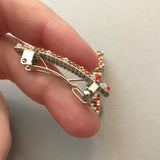 Christmas Mini French Barrettes, 40mm, Gold Color Accent
