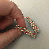 Christmas Mini French Barrettes, 40mm, Silver Color Accent