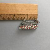 Christmas Mini French Barrettes, 40mm, Silver Color Accent